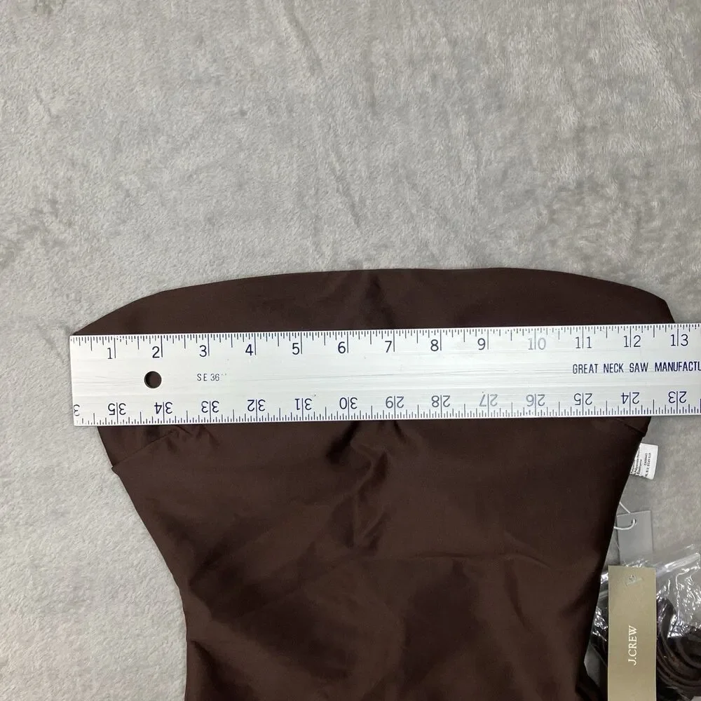 J.Crew Classic Sculpt Gemma One Piece Swimsuit 2 Brown Convertible Strapless